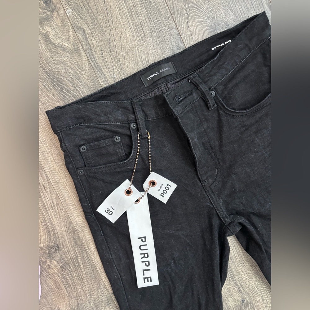 PURPLE JEANS BLACK SLIM P001 SIZE 30 💯 AUTHENTIC PREOWNED